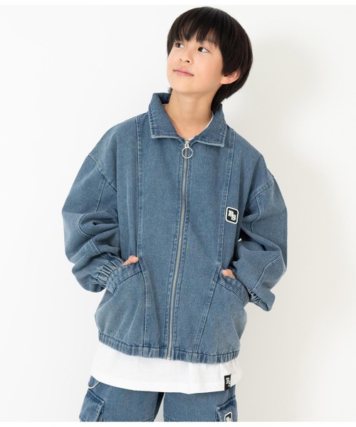ANAP GｉRL（アナップガール）の「ANAPR+S【リラスポ】オーバーデニムジャケット(ユニセックス アイテム)（デニムジャケット・キッズ・ブルー・M/XS/S）」の12枚目の写真