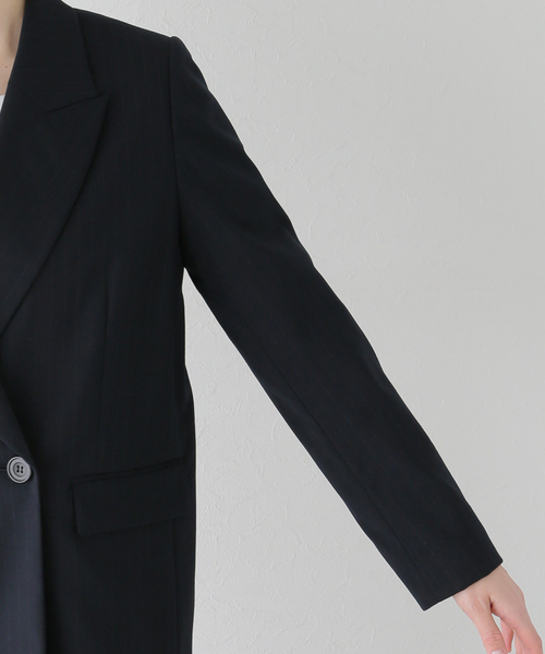 セール】T/Rピンストライプピークドジャケット（テーラード