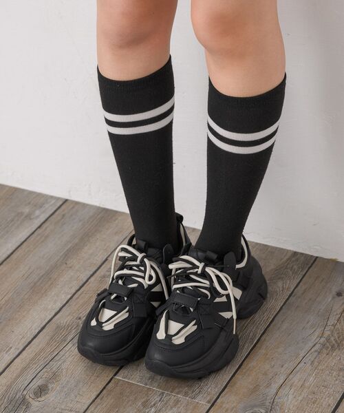 RETRO GIRL（レトロガール）の「レースアップスニーカー（スニーカー・レディース・ブラック/オフホワイト・LARGE/MEDIUM）」の12枚目の写真