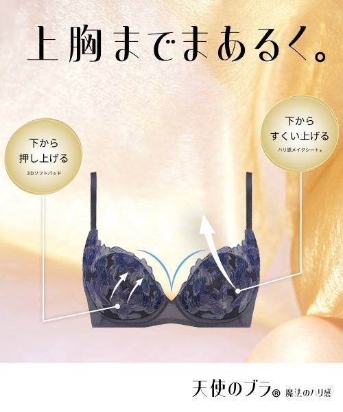 Triumph(トリンプ)の「天使のブラ 魔法のハリ感596 ブラジャー【D,E,Fカップ】(ブラジャー・レディース・ブルー/ピンク/イエロー/オレンジ・D65/D70/D75/D80/E65/E70/E75/E80/F70/F75)」の5枚目の写真