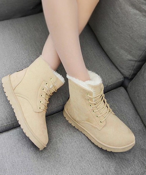 Miniministore(ミニミニストア)の「【新サイズ追加】ムートンブーツ美脚脚長ショートブーツ(ブーツ・レディース・ライトブラウン/ベージュ/グレー/ブラック/ネイビー/ピンク・24.0cm/23.0cm/24.5cm/22.5cm/23.5cm/25.0cm)」の1枚目の写真