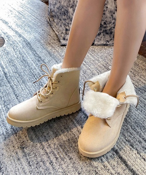 Miniministore(ミニミニストア)の「【新サイズ追加】ムートンブーツ美脚脚長ショートブーツ(ブーツ・レディース・ライトブラウン/ベージュ/グレー/ブラック/ネイビー/ピンク・24.0cm/23.0cm/24.5cm/22.5cm/23.5cm/25.0cm)」の10枚目の写真