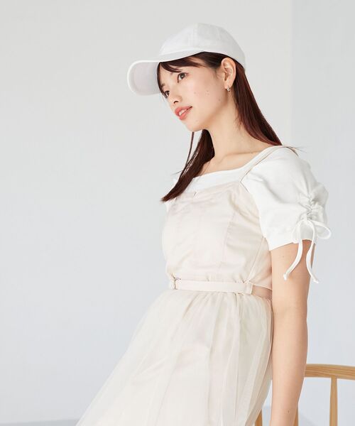 MAJESTIC LEGON(マジェスティックレゴン)の「チュールドッキングキャミワンピース(ワンピース・レディース・ブラック/アイボリー/グレー・SMALL/MEDIUM)」の15枚目の写真