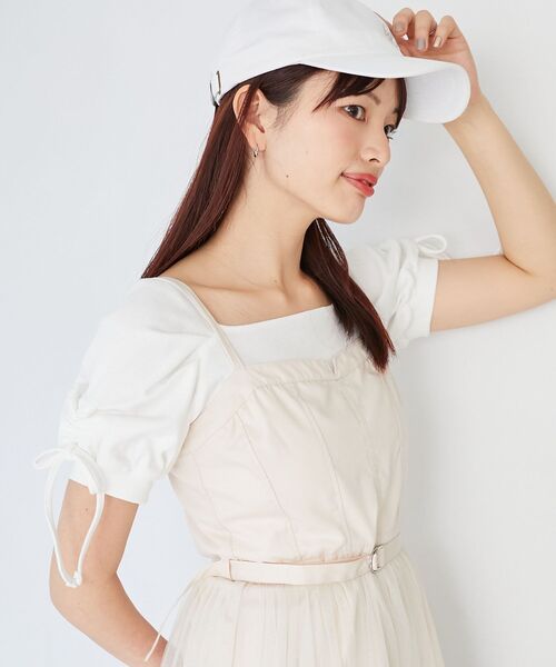 MAJESTIC LEGON(マジェスティックレゴン)の「チュールドッキングキャミワンピース(ワンピース・レディース・ブラック/アイボリー/グレー・SMALL/MEDIUM)」の17枚目の写真