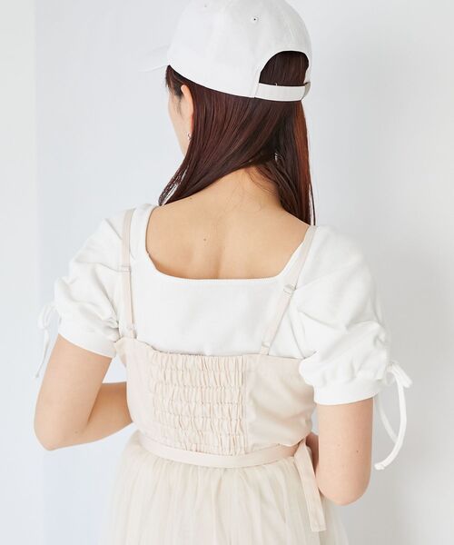 MAJESTIC LEGON(マジェスティックレゴン)の「チュールドッキングキャミワンピース(ワンピース・レディース・ブラック/アイボリー/グレー・SMALL/MEDIUM)」の19枚目の写真