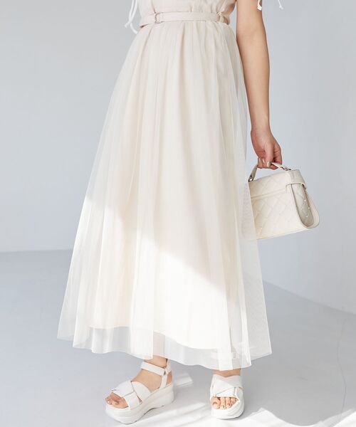 MAJESTIC LEGON(マジェスティックレゴン)の「チュールドッキングキャミワンピース(ワンピース・レディース・ブラック/アイボリー/グレー・SMALL/MEDIUM)」の20枚目の写真