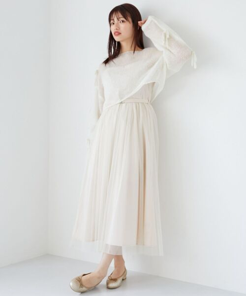 MAJESTIC LEGON(マジェスティックレゴン)の「チュールドッキングキャミワンピース(ワンピース・レディース・ブラック/アイボリー/グレー・SMALL/MEDIUM)」の21枚目の写真