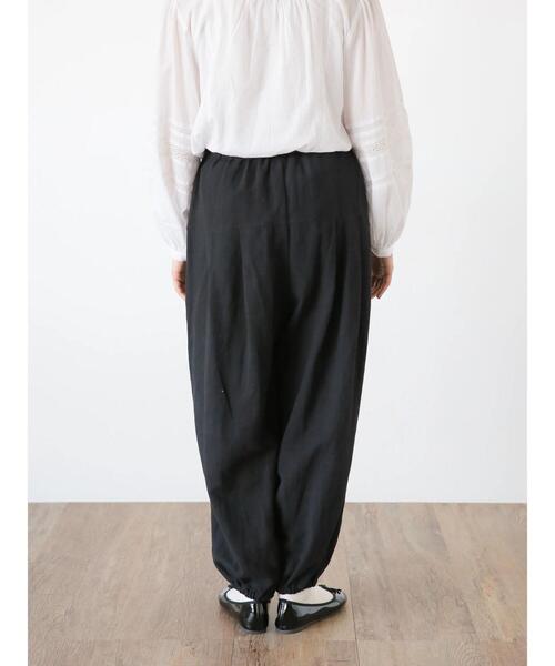 新品　SM2☆ブラック／綿麻切替タックボリュームパンツ オンライン 通販ファッション - SM2 ＊ 綿麻切替タック