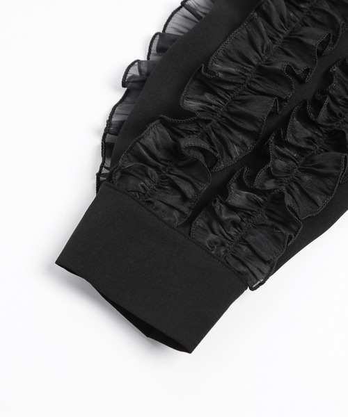 AMELY(エミリー)の「フリルスリーブブラウス(シャツ/ブラウス・レディース・ホワイト/ブラック・フリー)」の14枚目の写真