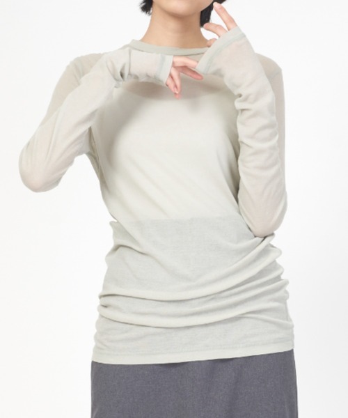 THE SHINZONE(ザ シンゾーン)の「SHEER LONG TEE(Tシャツ/カットソー・レディース・グリーン/イエロー系その他/グレー/ブルー・FREE)」の1枚目の写真
