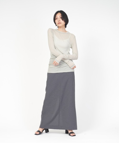 THE SHINZONE(ザ シンゾーン)の「SHEER LONG TEE(Tシャツ/カットソー・レディース・グリーン/イエロー系その他/グレー/ブルー・FREE)」の5枚目の写真