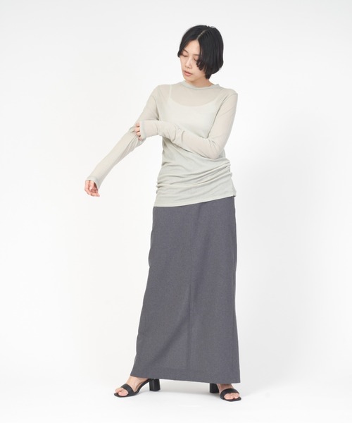 THE SHINZONE(ザ シンゾーン)の「SHEER LONG TEE(Tシャツ/カットソー・レディース・グリーン/イエロー系その他/グレー/ブルー・FREE)」の6枚目の写真