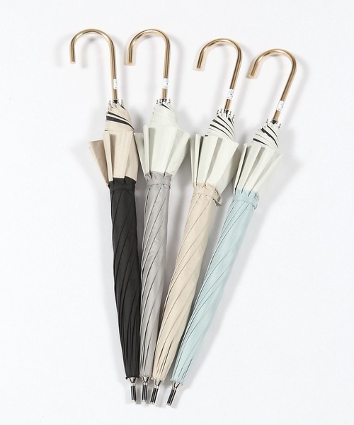 GLOBAL WORK(グローバルワーク)の「PUバイカラー晴雨長傘/985581(長傘・レディース・ミント/ブラック/グレー/ベージュ/オフホワイト/ネイビー・ONE SIZE)」の7枚目の写真