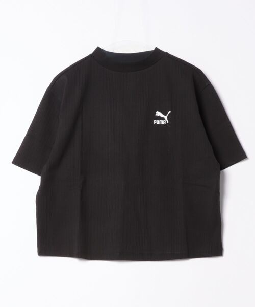 PUMA(プーマ)の「PUMA プーマ ウィメンズ CLASSICS リブ リラックス モックネック 半袖 シャツ(Tシャツ/カットソー・レディース・ターコイズブルー/ブラック/アイボリー・X-LARGE/SMALL/MEDIUM/LARGE)」の7枚目の写真