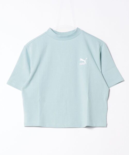 PUMA(プーマ)の「PUMA プーマ ウィメンズ CLASSICS リブ リラックス モックネック 半袖 シャツ(Tシャツ/カットソー・レディース・ターコイズブルー/ブラック/アイボリー・X-LARGE/SMALL/MEDIUM/LARGE)」の9枚目の写真