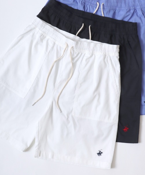 BEVERLY HILLS POLO CLUB(ビバリーヒルズポロクラブ)の「BEVERLY HILLS POLO CLUB/ビバリーヒルズポロクラブ オーバーサイズ ツイル ロゴ ワンポイント刺繍 ショートパンツ/レディース メンズ(チノパンツ・メンズ・スミクロ/ベージュ/ネイビー/エメラルド/ライラック/オフホワイト・M/L/LL)」の2枚目の写真