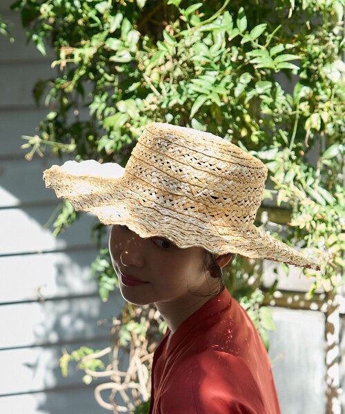 FREAK'S STORE（フリークスストア）の「Casselini/キャセリーニ なみなみハット/ ストローハット（ハット・レディース・ナチュラル/ブラック・ONE SIZE）」の8枚目の写真