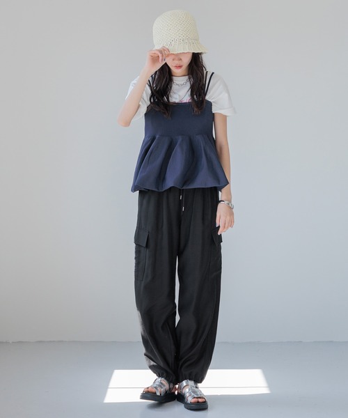 LOWRYS FARM（ローリーズファーム）の「ペプラムニットキャミ　111949（Tシャツ/カットソー・レディース・ブラック/ネイビー/レッド・FREE）」の20枚目の写真