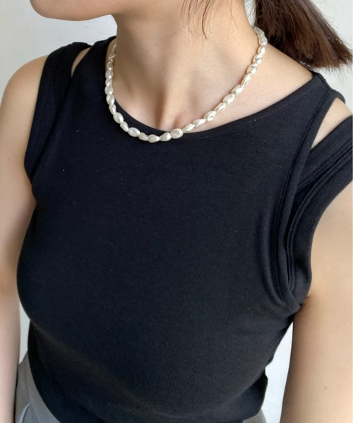 DouDou（ドゥドゥ）の「パール×チェーン2WAYネックレス（ネックレス・レディース・シルバー/ゴールド・FREE）」の8枚目の写真