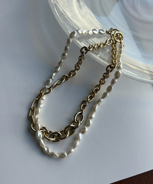 DouDou（ドゥドゥ）の「パール×チェーン2WAYネックレス（ネックレス・レディース・シルバー/ゴールド・FREE）」の11枚目の写真