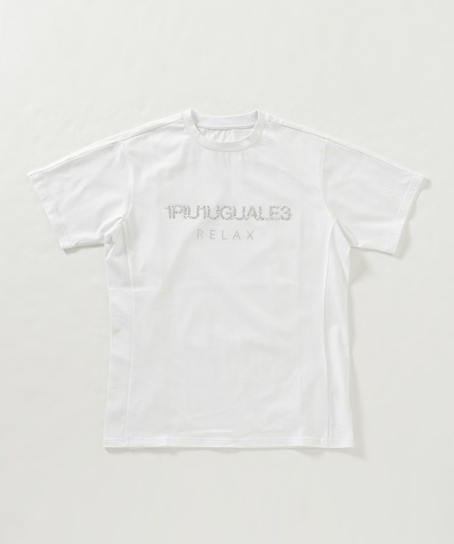 1PIU1UGUALE3 RELAX (ウノピゥウノウグァーレトレ リラックス)の「1PIU1UGUALE3 RELAX(ウノピゥウノウグァーレトレ リラックス)ラインストーン ブランドロゴ スマートシルエット 半袖Tシャツ(Tシャツ/カットソー・メンズ・ブラック/ホワイト・M/S/XL/L)」の17枚目の写真