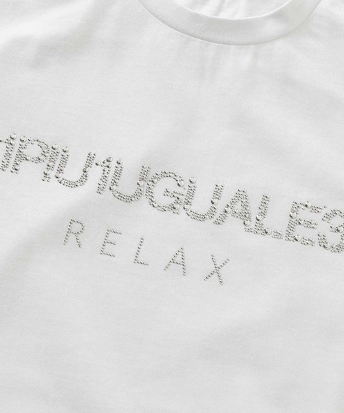 1PIU1UGUALE3 RELAX (ウノピゥウノウグァーレトレ リラックス)の「1PIU1UGUALE3 RELAX(ウノピゥウノウグァーレトレ リラックス)ラインストーン ブランドロゴ スマートシルエット 半袖Tシャツ(Tシャツ/カットソー・メンズ・ブラック/ホワイト・M/S/XL/L)」の19枚目の写真