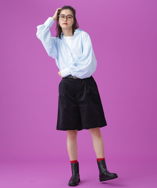 Apo(s)ture(アポスチャー)の「SOFIA-001/コーデュロイワンタックショートパンツ(その他パンツ・レディース・ホワイト/カーキ/ネイビー/ベージュ・XS/S/M/L/XL)」の8枚目の写真