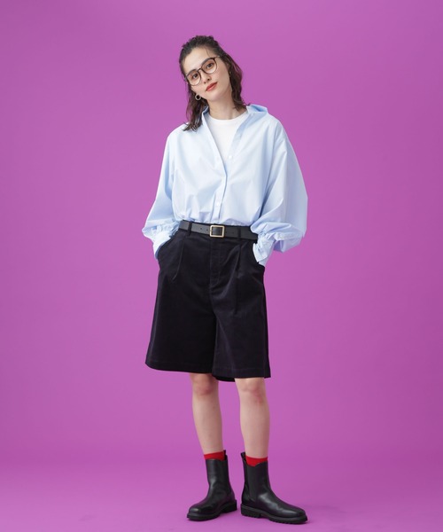 Apo(s)ture(アポスチャー)の「SOFIA-001/コーデュロイワンタックショートパンツ(その他パンツ・レディース・ホワイト/カーキ/ネイビー/ベージュ・XS/S/M/L/XL)」の10枚目の写真
