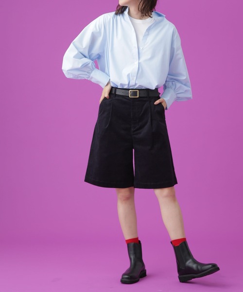 Apo(s)ture(アポスチャー)の「SOFIA-001/コーデュロイワンタックショートパンツ(その他パンツ・レディース・ホワイト/カーキ/ネイビー/ベージュ・XS/S/M/L/XL)」の7枚目の写真