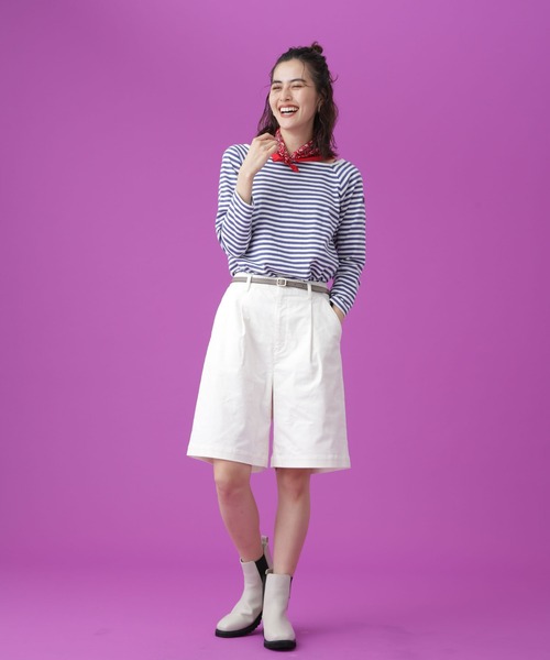 Apo(s)ture(アポスチャー)の「SOFIA-001/コーデュロイワンタックショートパンツ(その他パンツ・レディース・ホワイト/カーキ/ネイビー/ベージュ・XS/S/M/L/XL)」の17枚目の写真