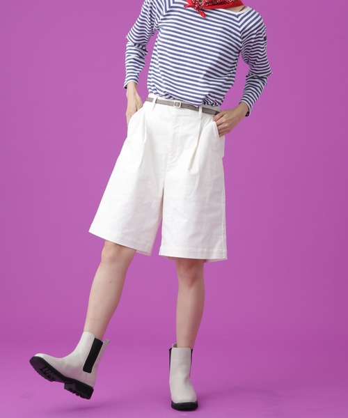 Apo(s)ture(アポスチャー)の「SOFIA-001/コーデュロイワンタックショートパンツ(その他パンツ・レディース・ホワイト/カーキ/ネイビー/ベージュ・XS/S/M/L/XL)」の12枚目の写真