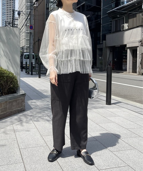 Meli rich（メリーリッチ）の「フレンチリネンベイカーパンツ（その他パンツ・レディース・チャコールグレー/ブルー/オレンジ・FREE）」の8枚目の写真