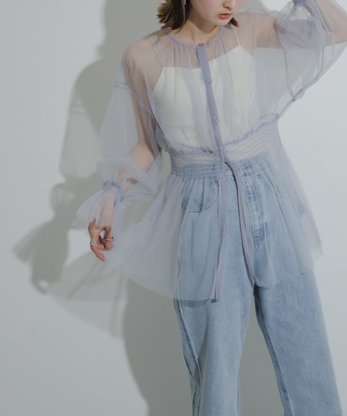 SENSE OF PLACE by URBAN RESEARCH（センスオブプレイスバイアーバンリサーチ）の「ウエストマークチュールチュニックトップ（その他トップス・レディース・アイボリー/ブラック/ライトブルー・ONE）」の9枚目の写真