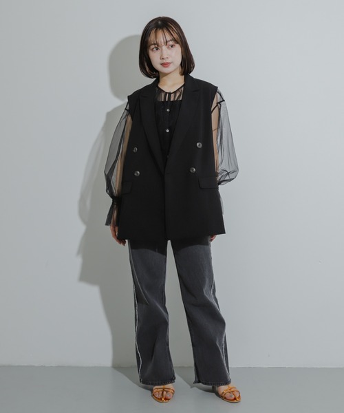 SENSE OF PLACE by URBAN RESEARCH（センスオブプレイスバイアーバンリサーチ）の「ウエストマークチュールチュニックトップ（その他トップス・レディース・アイボリー/ブラック/ライトブルー・ONE）」の15枚目の写真