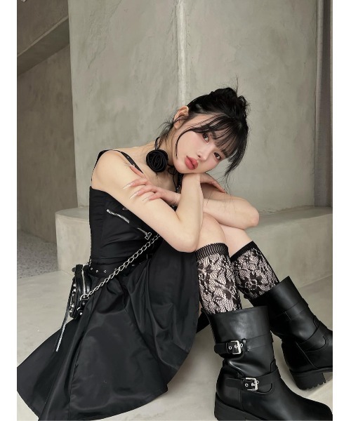 Darich ナイロンジャンパーミニワンピース　ホワイト　ダーリッチ　新品未使用 ナイロンジャンパーミニワンピース（ワンピース）｜Darich
