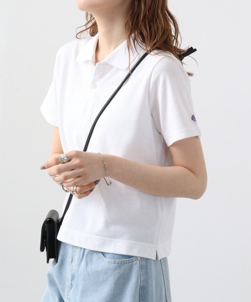 JEMORGAN(ジェーイーモーガン)の「JEMORGAN カノコ ミニポロシャツ(ポロシャツ・レディース・ブラック/チャコール/ホワイト・F)」の5枚目の写真