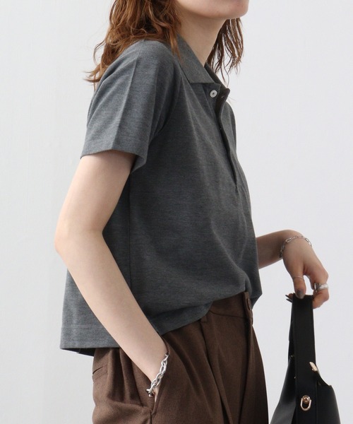 JEMORGAN(ジェーイーモーガン)の「JEMORGAN カノコ ミニポロシャツ(ポロシャツ・レディース・ブラック/チャコール/ホワイト・F)」の10枚目の写真