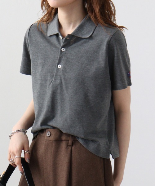 JEMORGAN(ジェーイーモーガン)の「JEMORGAN カノコ ミニポロシャツ(ポロシャツ・レディース・ブラック/チャコール/ホワイト・F)」の9枚目の写真