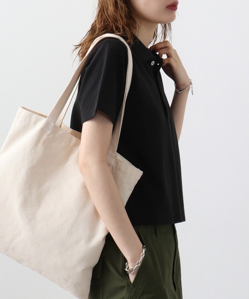 JEMORGAN(ジェーイーモーガン)の「JEMORGAN カノコ ミニポロシャツ(ポロシャツ・レディース・ブラック/チャコール/ホワイト・F)」の20枚目の写真