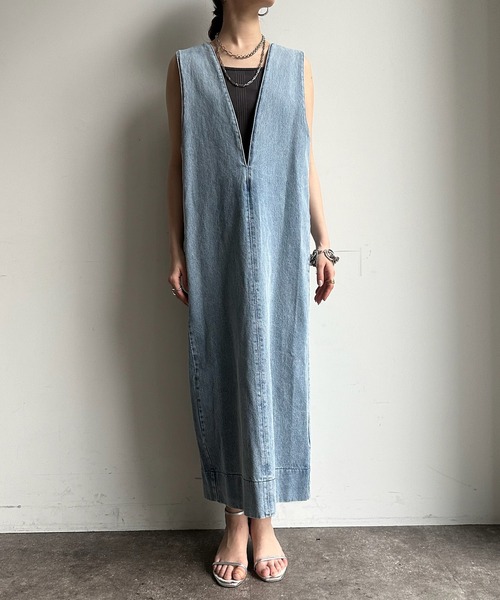 DouDou（ドゥドゥ）の「【WEB限定】デニムジャンスカ（ジャンパースカート・レディース・ブルー/ブラック・FREE）」の12枚目の写真