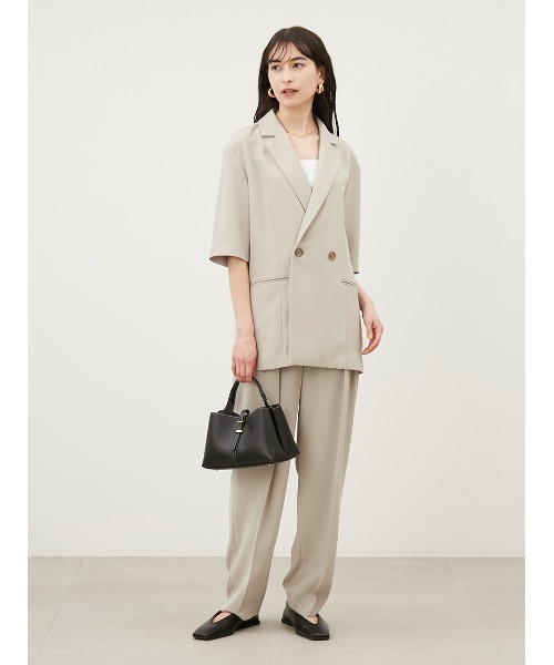 Mila Owen（ミラオーウェン）の「ハイウエストダンディパンツ【手洗い可能】（その他パンツ・レディース・ブラック/アイボリー/ベージュ・1/0/00）」の8枚目の写真