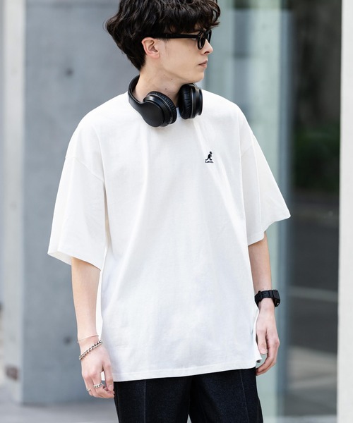KANGOL(カンゴール)の「KANGOL カンゴール 別注コラボワンポイント刺繍Tシャツ(Tシャツ/カットソー・メンズ・ホワイト/ホワイト系/ホワイト×ブラック/ナチュラル/オートミール/ブラック/ネイビー/ベージュ/ブルー・XL/L/M)」の20枚目の写真
