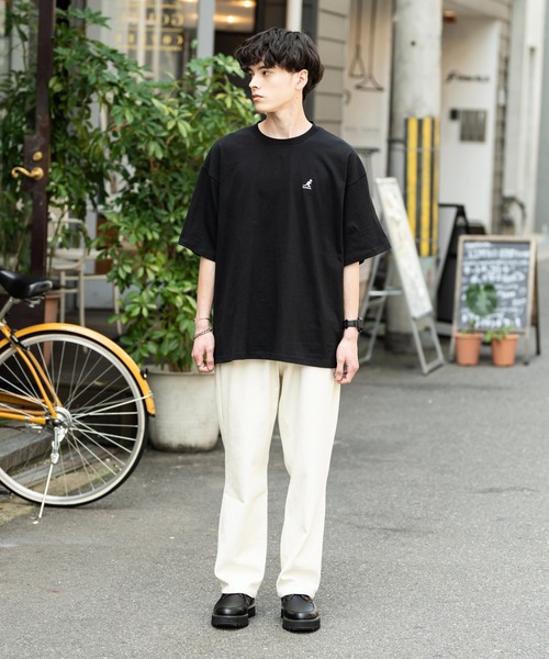 KANGOL(カンゴール)の「KANGOL カンゴール 別注コラボワンポイント刺繍Tシャツ(Tシャツ/カットソー・メンズ・ホワイト/ホワイト系/ホワイト×ブラック/ナチュラル/オートミール/ブラック/ネイビー/ベージュ/ブルー・XL/L/M)」の15枚目の写真