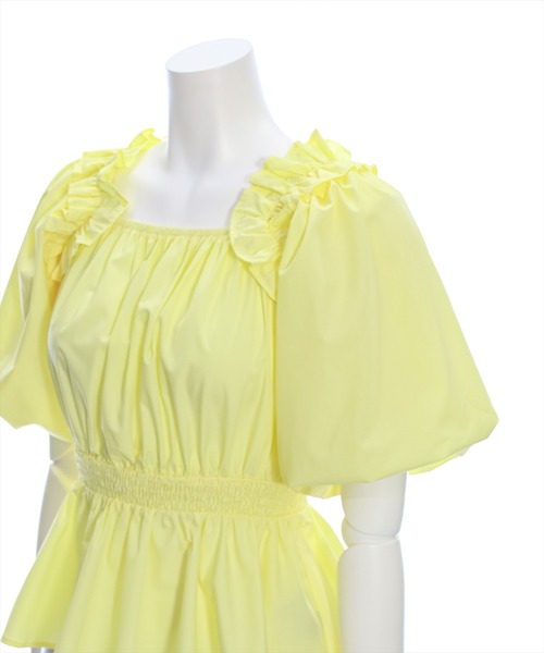 clear（クリア）の「2way肩フリルウエストシャーリング半袖ブラウス[オフィスカジュアル 着回し抜群 大人 カジュアル]≪再入荷≫（シャツ/ブラウス・レディース・オフホワイト/ブラック/イエロー・F）」の11枚目の写真