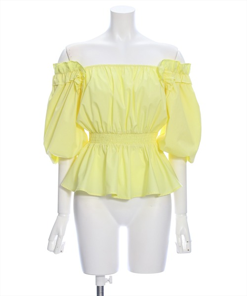 clear（クリア）の「2way肩フリルウエストシャーリング半袖ブラウス[オフィスカジュアル 着回し抜群 大人 カジュアル]≪再入荷≫（シャツ/ブラウス・レディース・オフホワイト/ブラック/イエロー・F）」の19枚目の写真