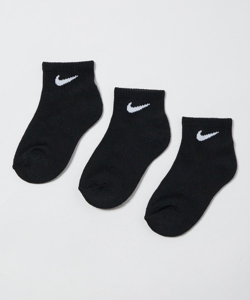 NIKE（ナイキ）の「NIKE/ナイキ BACIS PACK ANKLE 3PK ソックス（ソックス/靴下・キッズ・ホワイト/ブラック/その他・17-21cm）」の2枚目の写真