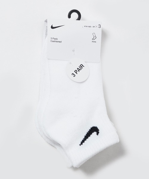 NIKE（ナイキ）の「NIKE/ナイキ BACIS PACK ANKLE 3PK ソックス（ソックス/靴下・キッズ・ホワイト/ブラック/その他・17-21cm）」の6枚目の写真