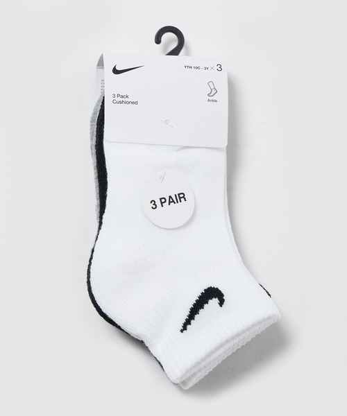 NIKE（ナイキ）の「NIKE/ナイキ BACIS PACK ANKLE 3PK ソックス（ソックス/靴下・キッズ・ホワイト/ブラック/その他・17-21cm）」の8枚目の写真