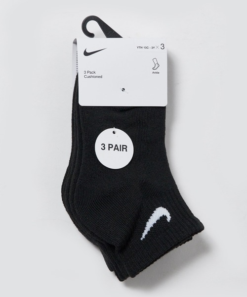 NIKE（ナイキ）の「NIKE/ナイキ BACIS PACK ANKLE 3PK ソックス（ソックス/靴下・キッズ・ホワイト/ブラック/その他・17-21cm）」の7枚目の写真