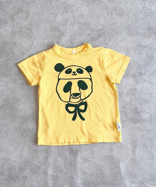 JIPPON(ジポン)の「パンダTシャツ/日本製(80~140cm)(Tシャツ/カットソー・キッズ・オフホワイト/イエロー/ピンク/ライトブルー・80/90/95/100/110/120/130/140)」の8枚目の写真